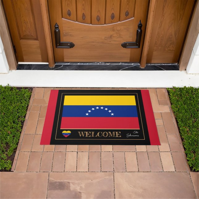 Venezuela house mat, Venezuelan Flag, red/ Welcome Doormat (Outdoor)