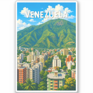 Venezuela Illustration Travel Art Vintage