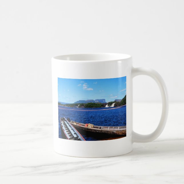 Venezuela Jungle Landscape with Boats Coffee Mug (Right)