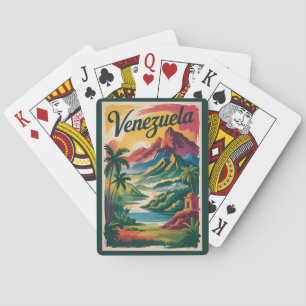 Venezuela Landscape Illustration Travel Art Retro Playing Cards