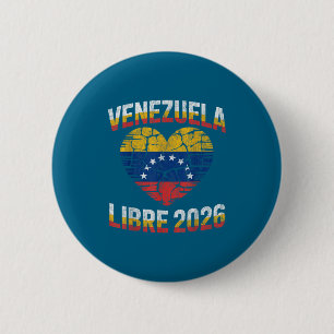 Venezuela Libre 2026 Venezuela Heart Flag 6 Cm Round Badge