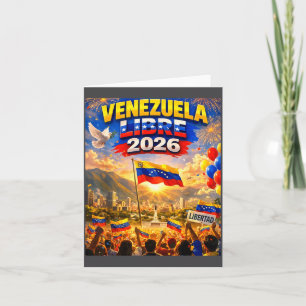 Venezuela Libre 2026 Venezuela Heart Flag  Card