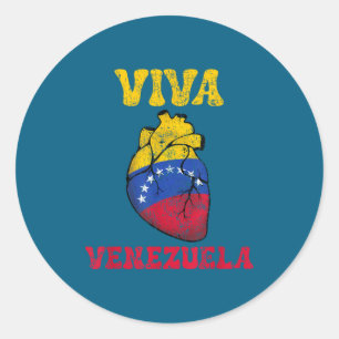 Venezuela Libre 2026 Venezuela Heart Flag  Classic Round Sticker