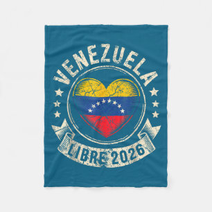 Venezuela Libre 2026 Venezuela Heart Flag  Fleece Blanket