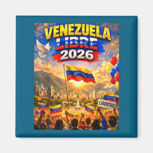 Venezuela Libre 2026 Venezuela Heart Flag  Magnet