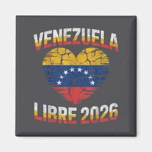 Venezuela Libre 2026 Venezuela Heart Flag Magnet