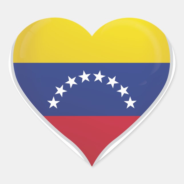 Venezuela love flag pride heart sticker (Front)