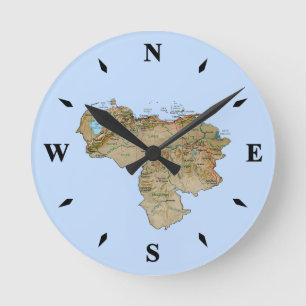 Venezuela Map Clock