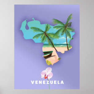Venezuela map poster