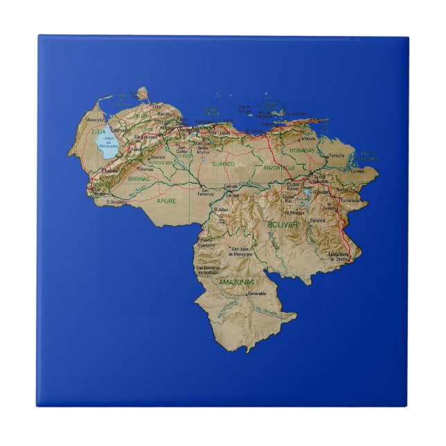 Venezuela Map Tile (Front)