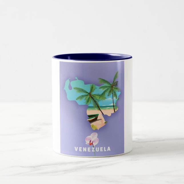 Venezuela map Two-Tone coffee mug (Center)