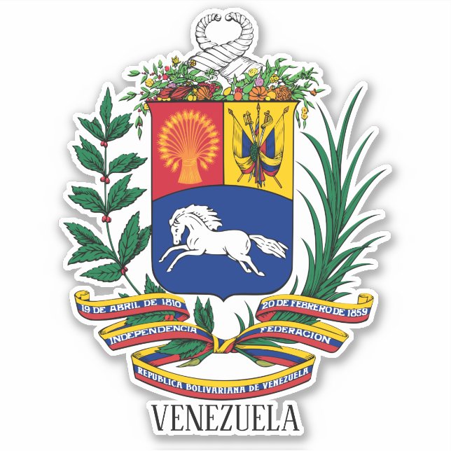 Venezuela National Coat Of Arms Patriotic (Front)