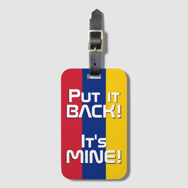 Venezuela National Flag Funny Patriotic Luggage Tag (Front Vertical)