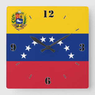 Venezuela National Flag Patriotic Square Wall Clock