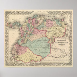 Venezuela, New Granada Colombia and Ecuador Poster
