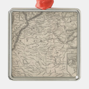 Venezuela, New Grenada and Equador 3 Metal Tree Decoration