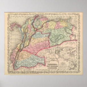 Venezuela, New Grenada and Equador Poster