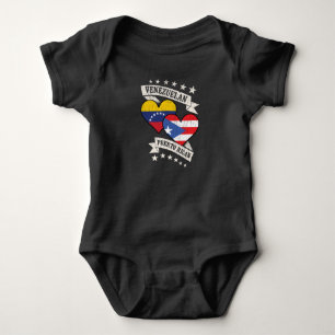 Venezuela Puerto Rican Heart Flags Venezuela Puert Baby Bodysuit