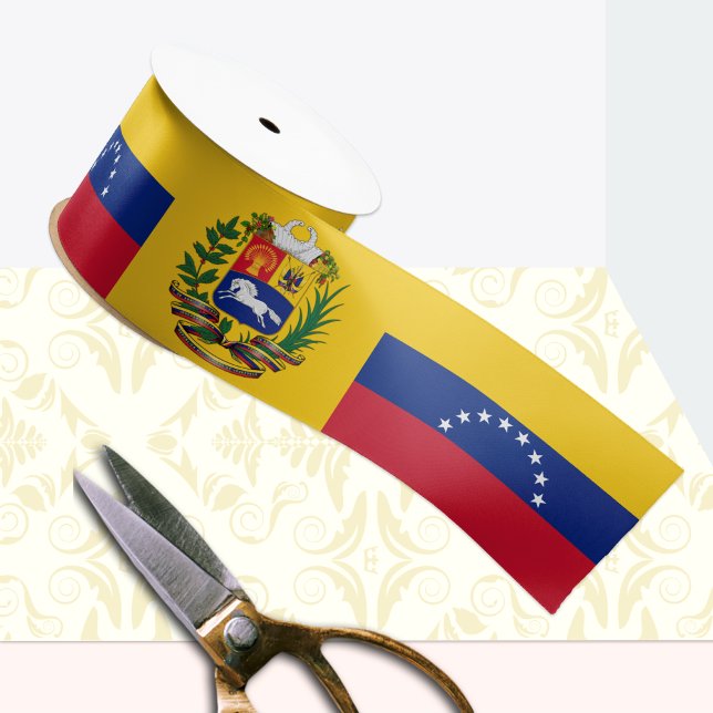 Venezuela Ribbon, Emblem, patriot, Velezuelan Flag Satin Ribbon (Creator Uploaded)