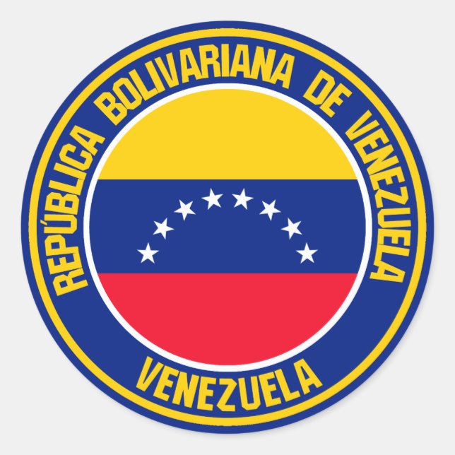 Venezuela Round Emblem Classic Round Sticker (Front)