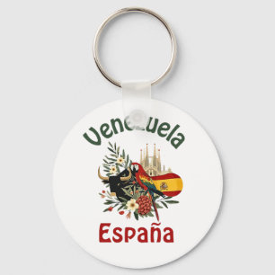 Venezuela + Spain - fusion of roots and pride Key Ring