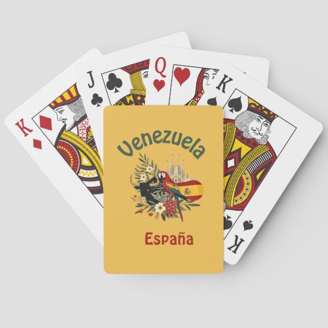 Venezuela + Spain - fusion of roots and pride Playing Cards (Back)