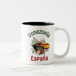 Venezuela + Spain - fusion of roots and pride Two-Tone Coffee Mug