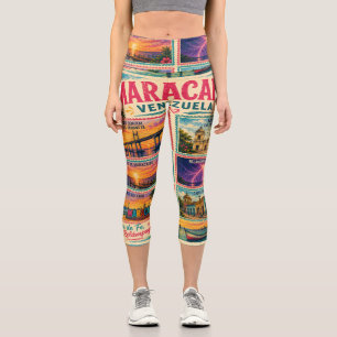 Venezuela Stamp Maracaibo Estado Zulia Tropical Tr Capri Leggings