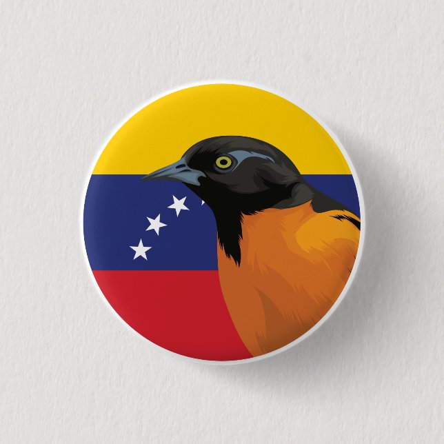 Venezuela Troupial Venezuelan National Animal Flag 3 Cm Round Badge (Front)
