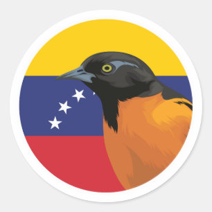 Venezuela Troupial Venezuelan National Animal Flag Classic Round Sticker
