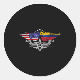 Venezuela Usa Flag Venezuelan American Classic Round Sticker