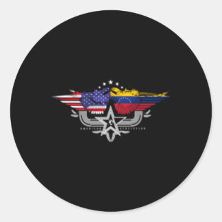 Venezuela Usa Flag Venezuelan American Classic Round Sticker