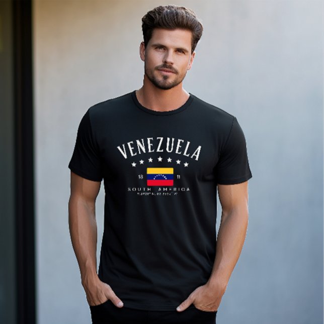 Venezuela | Venezuela Flag Longitude Modern T-Shirt (Modern Venezuela flag t-shirt )