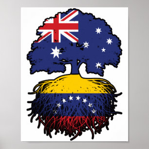 Venezuela Venezuelan Australian Australia Tree Poster