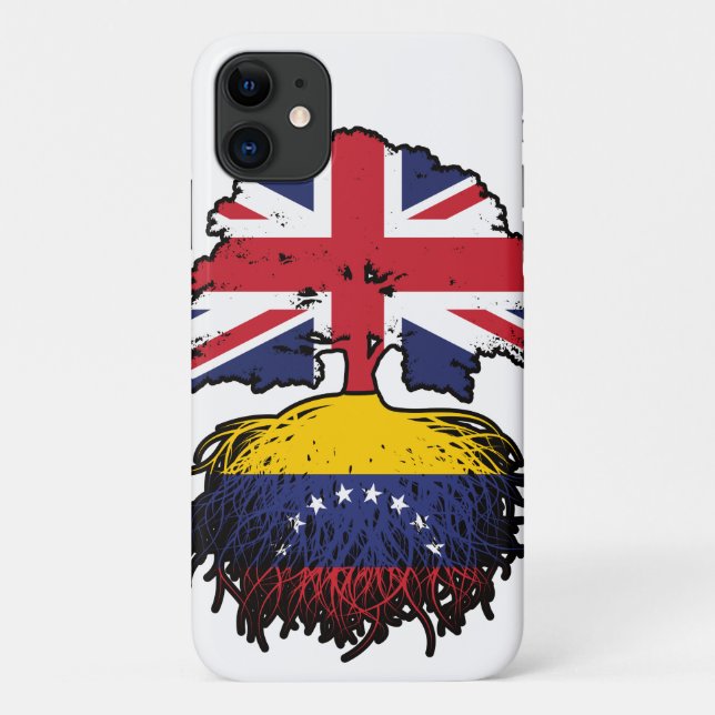 Venezuela Venezuelan British UK Tree Roots Flag Case-Mate iPhone Case (Back)