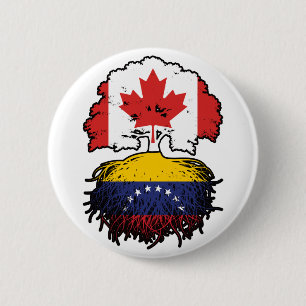 Venezuela Venezuelan Canadian Canada Tree Roots 6 Cm Round Badge