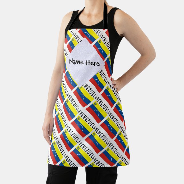 Venezuela Venezuelan Flag Tiled Personalised  Apron (Insitu)