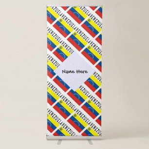 Venezuela Venezuelan Flag Tiled Personalised Name Retractable Banner