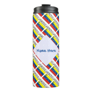 Venezuela Venezuelan Flag Tiled Personalised Name  Thermal Tumbler