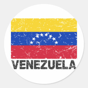 Venezuela Vintage Flag Classic Round Sticker