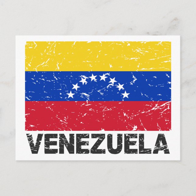 Venezuela Vintage Flag Postcard (Front)