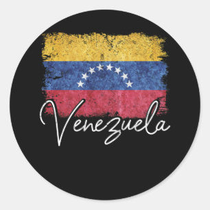 Venezuela Vintage Flag Venezuelan Pride Roots Classic Round Sticker