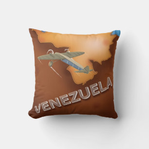 venezuela vintage travel poster cushion