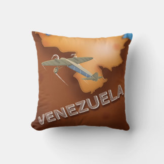 venezuela vintage travel poster cushion