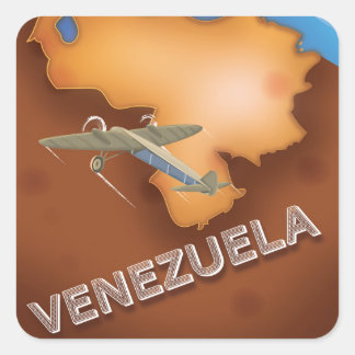 venezuela vintage travel poster square sticker