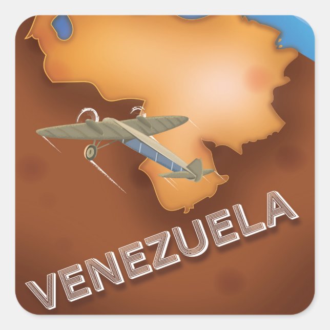 venezuela vintage travel poster square sticker (Front)