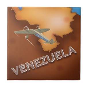 venezuela vintage travel poster tile