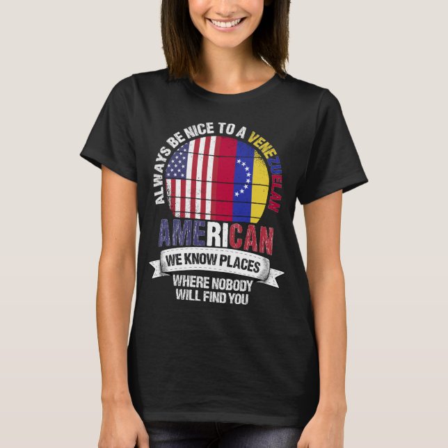 Venezuelan American know Places Venezuela Flag T-Shirt (Front)