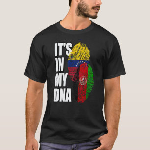 Venezuelan And Afghan Mix Dna Flag Heritage T-Shirt