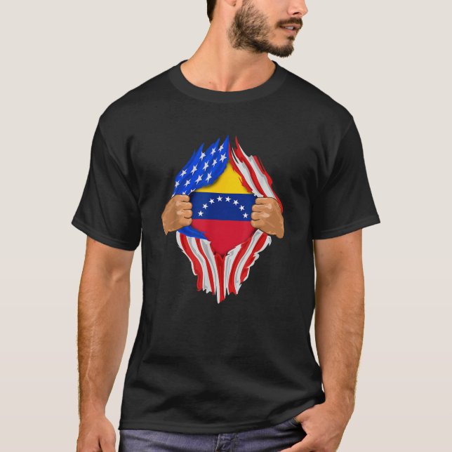 Venezuelan Blood Inside Me  Venezuela Flag Gift  T-Shirt (Front)